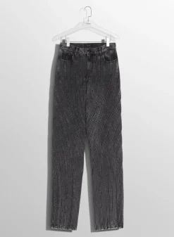 Women MUGLER washed black spiral baggy jeans