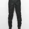 Women MUGLER waxed black spiral baggy jeans