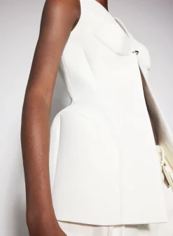 Women MUGLER white corseted pierced vest