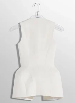 Women MUGLER white corseted pierced vest
