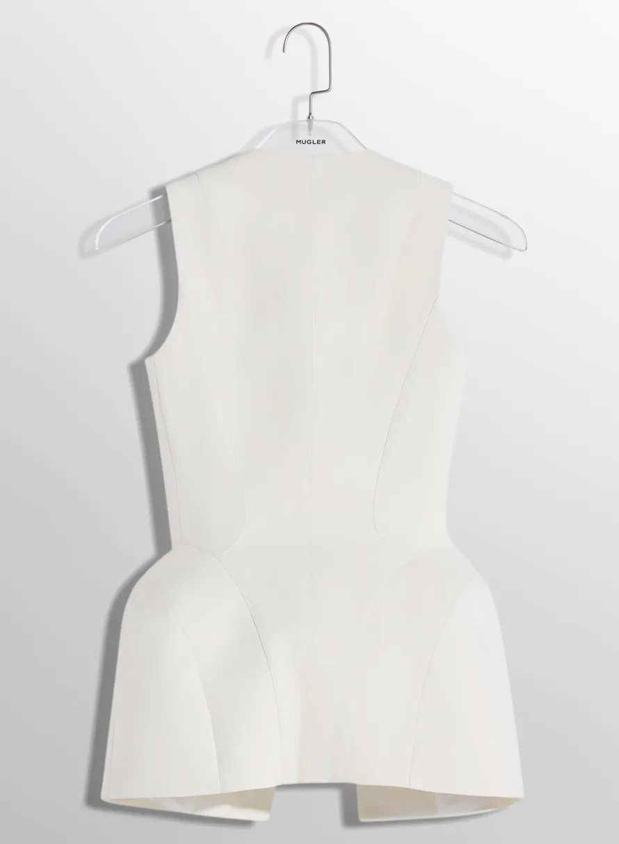 Women MUGLER white corseted pierced vest