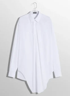 Women MUGLER white knotted poplin shirt