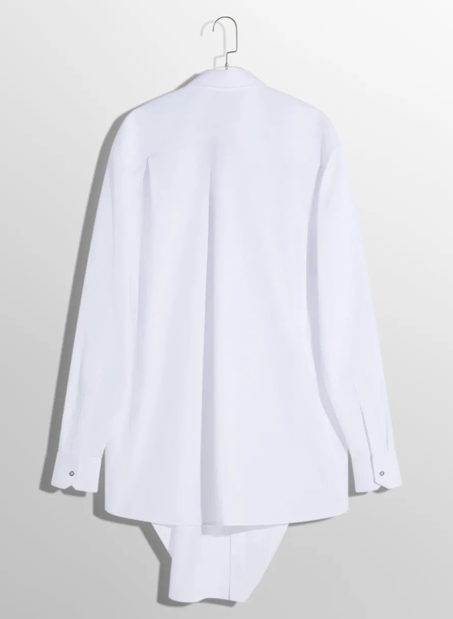 Women MUGLER white knotted poplin shirt