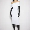 Women MUGLER white off-shoulder sculpting knit dress