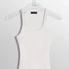 Women MUGLER white pierced tank top