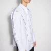 Women MUGLER white poplin button shirt