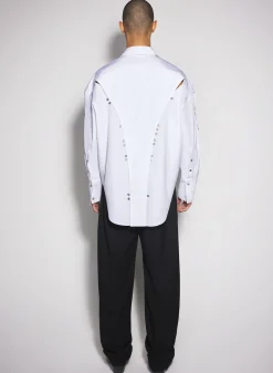 Women MUGLER white poplin button shirt