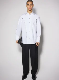 Women MUGLER white poplin button shirt