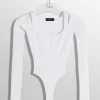Women MUGLER white sculpting knit bodysuit