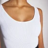 Women MUGLER white sculpting knit tank top