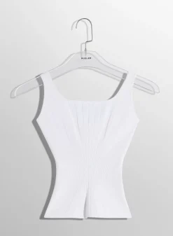 Women MUGLER white sculpting knit tank top
