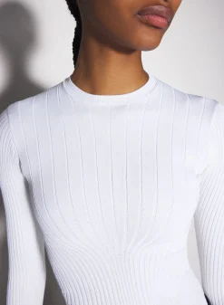 Women MUGLER white sculpting knit top
