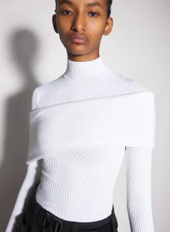 Women MUGLER white sculpting knit top