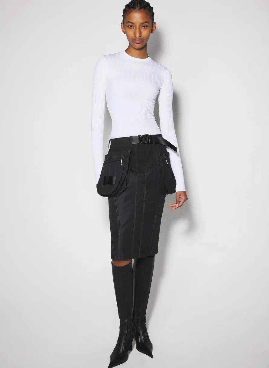 Women MUGLER white sculpting knit top
