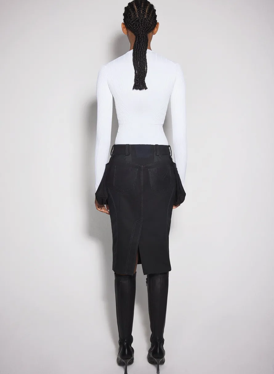 Women MUGLER white sculpting knit top