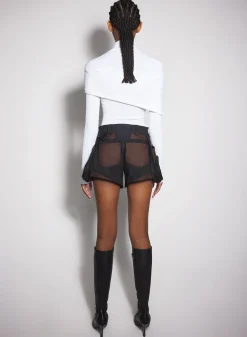 Women MUGLER white sculpting knit top