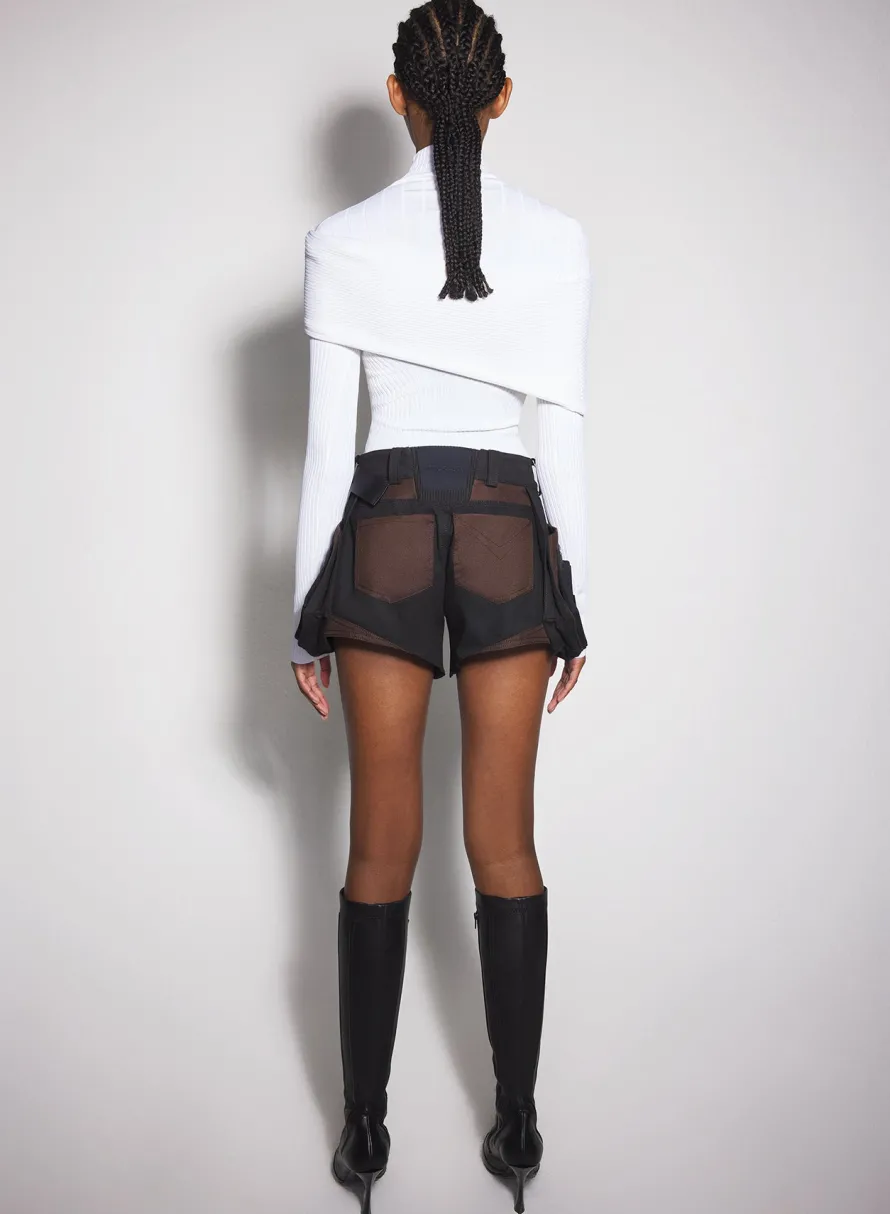 Women MUGLER white sculpting knit top