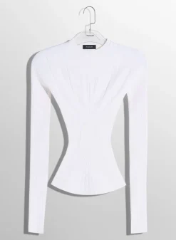 Women MUGLER white sculpting knit top