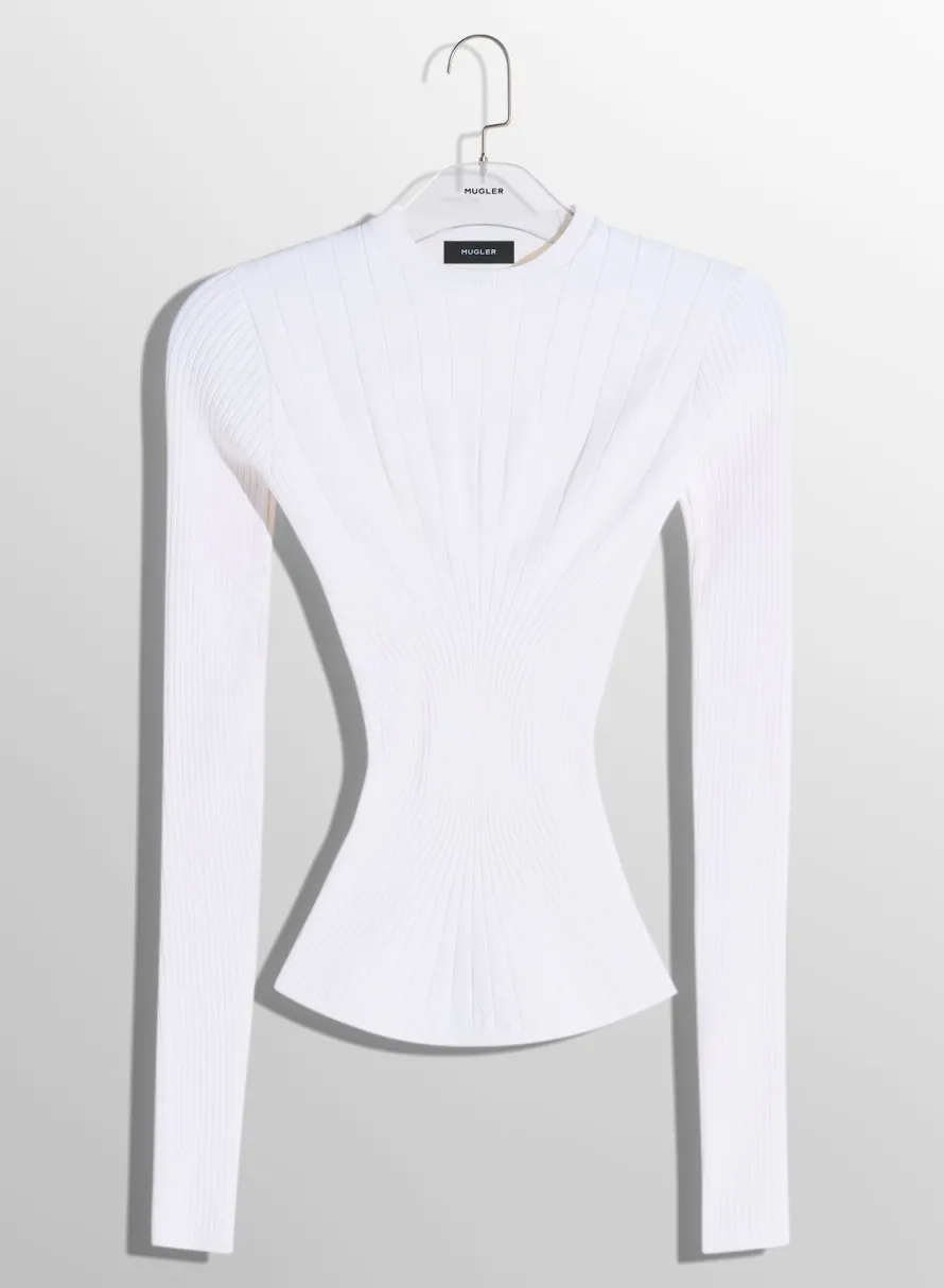 Women MUGLER white sculpting knit top