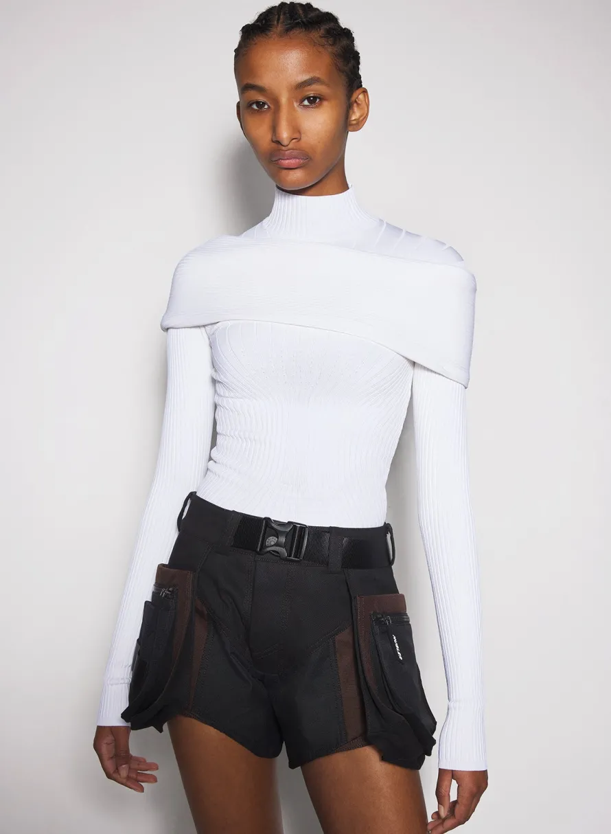 Women MUGLER white sculpting knit top