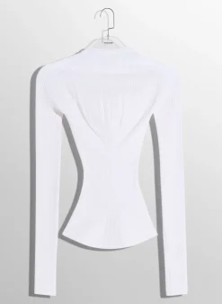 Women MUGLER white sculpting knit top