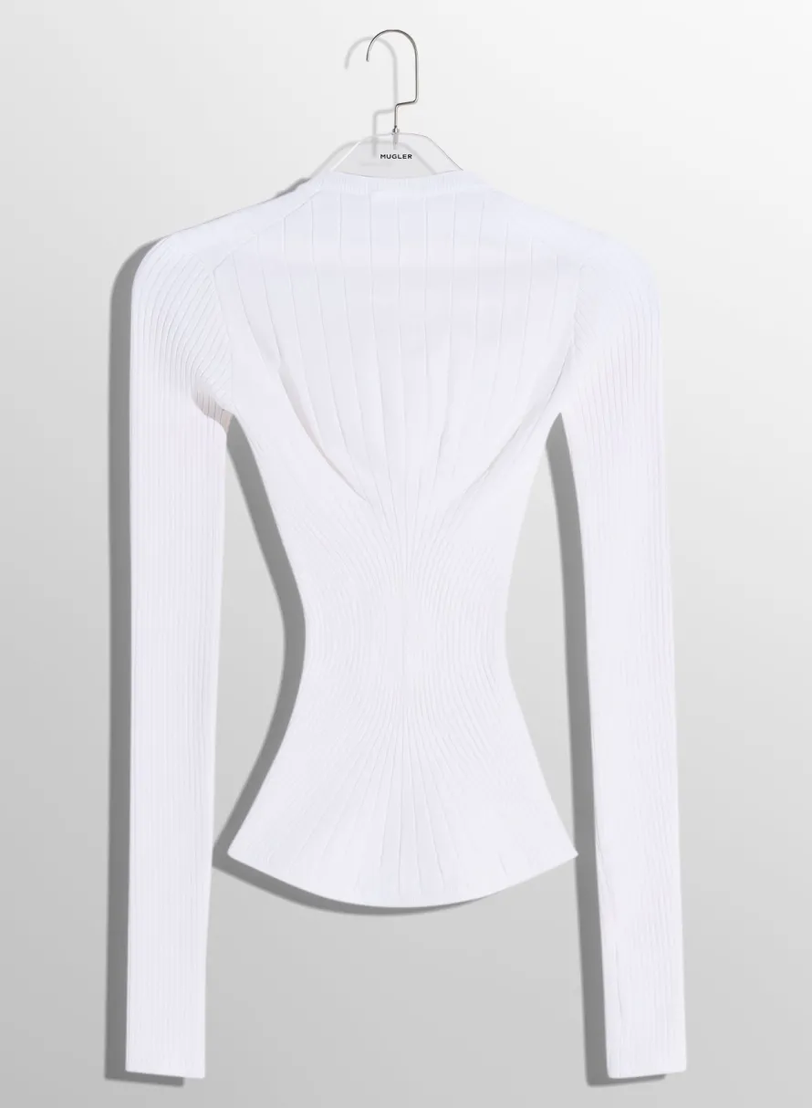 Women MUGLER white sculpting knit top