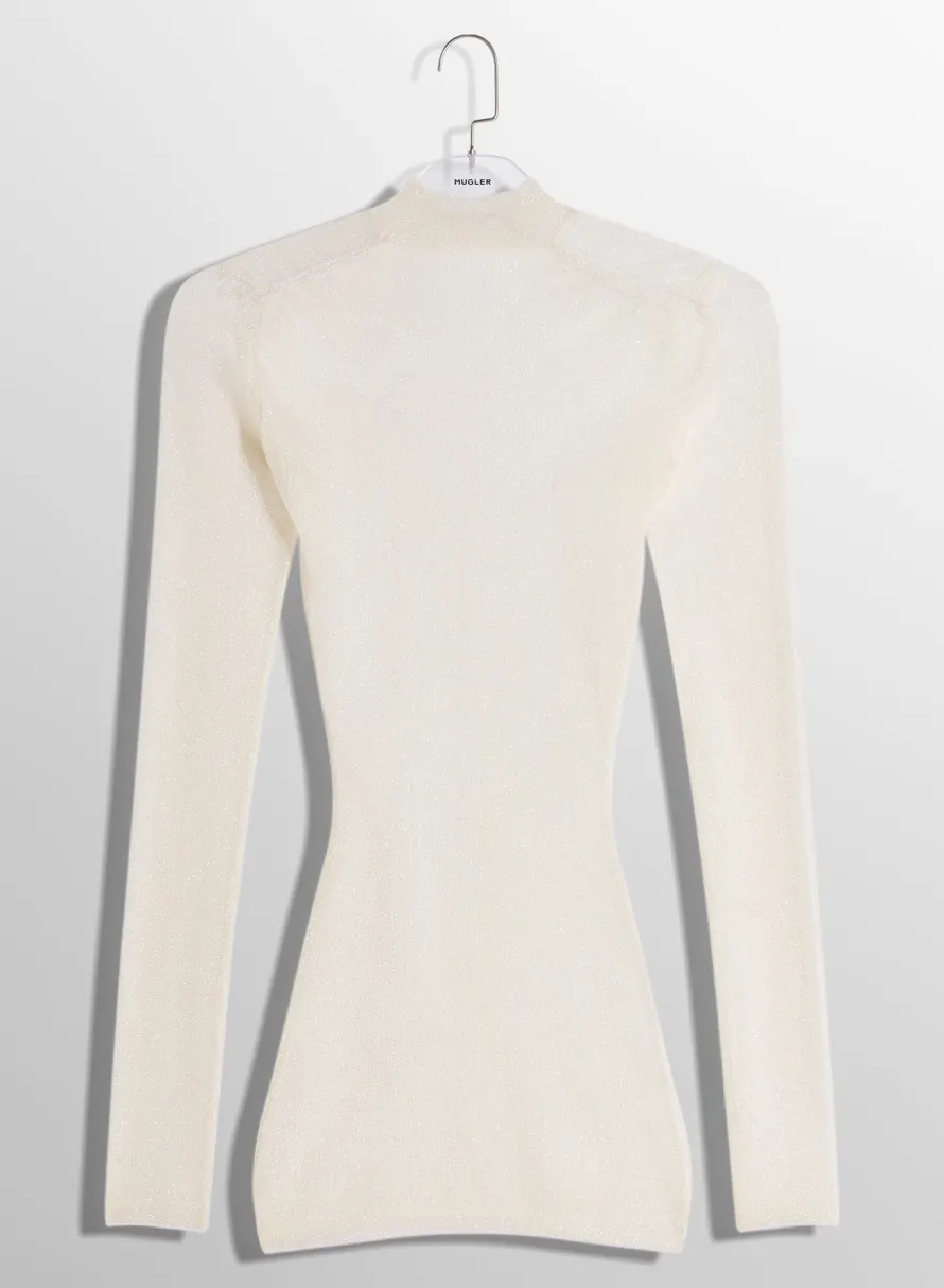 Women MUGLER white sculpting sher knit top