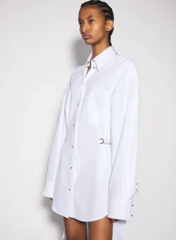 Women MUGLER white shirt dress with chain