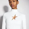 Women MUGLER white star top