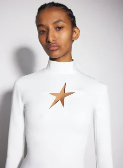 Women MUGLER white star top