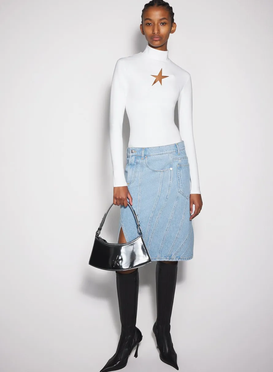 Women MUGLER white star top