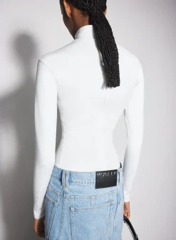 Women MUGLER white star top