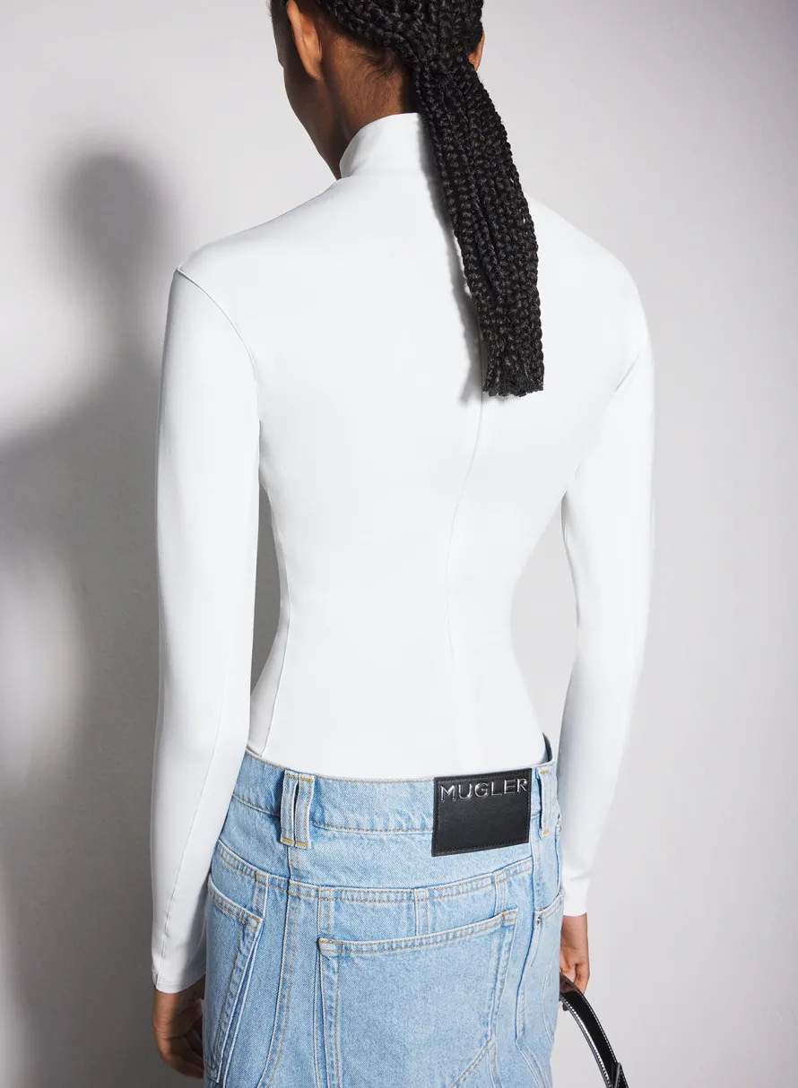 Women MUGLER white star top