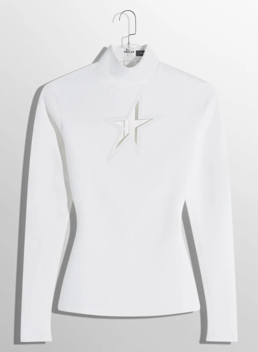 Women MUGLER white star top